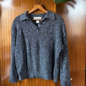Norm Thompson Men's Charcoal Marled V-Neck Sweater